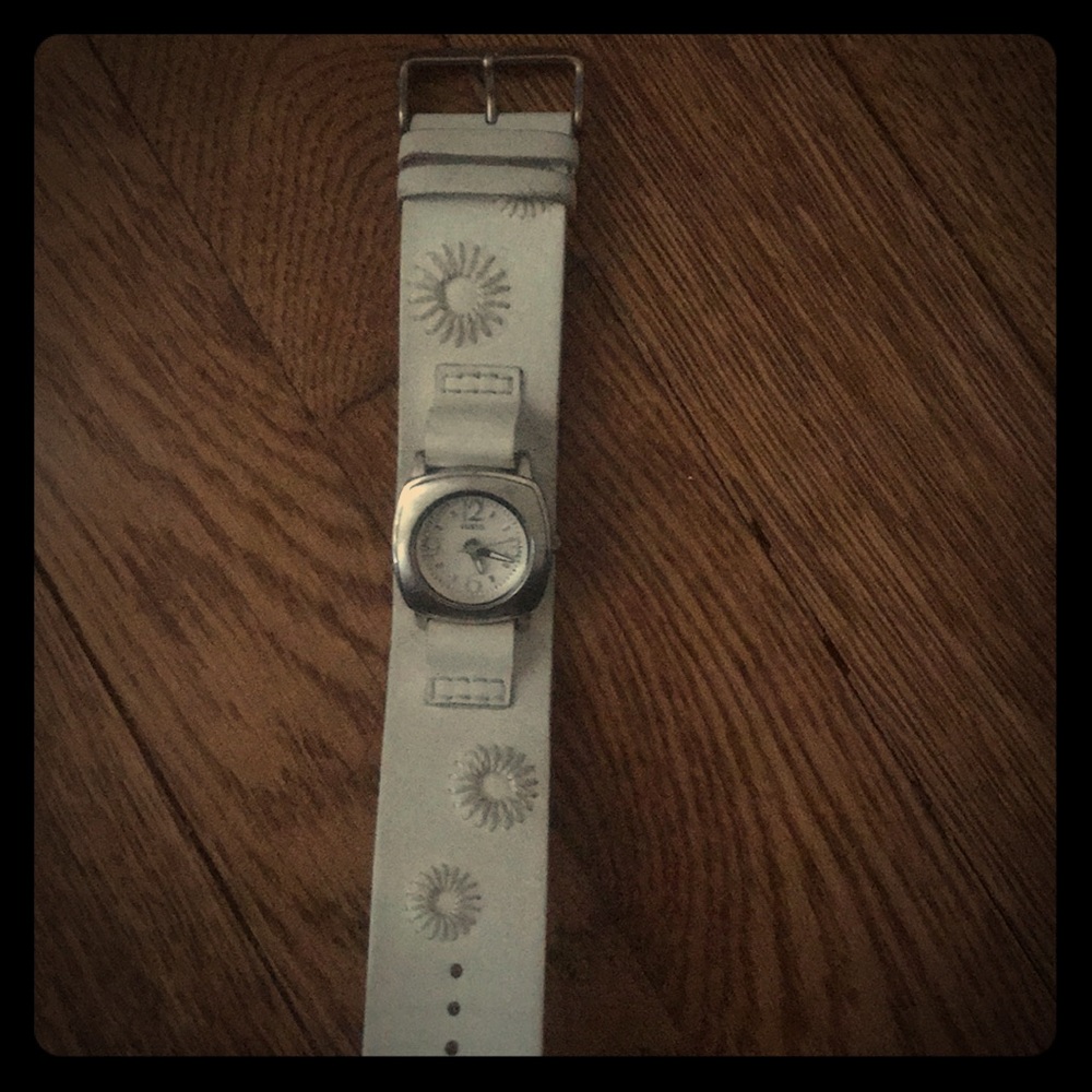 White Fossil watch